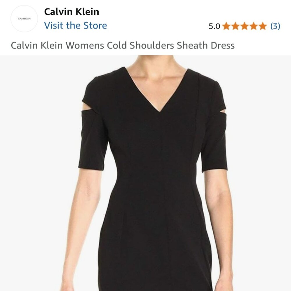 Calvin Klein Womens Cold Shoulders Sheath Dress